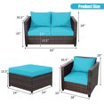 thumbnail image 2 of Topbuy Chaise Longue de Plage avec 5 Positions Réglables et Oreiller Détachable - Ensemble de 1, Turquoise, 2 of 10