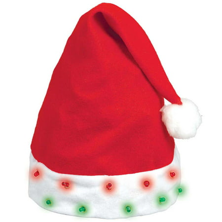 Flashing Light Bulb Adult Santa Claus Christmas Costume Hat