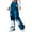 182#Blue, variant on ZSQDM Womens Casual Pants Women's Casual Camouflage Print Cargo Pants Stretch Elastic Waist Tapered Pants With Pockets