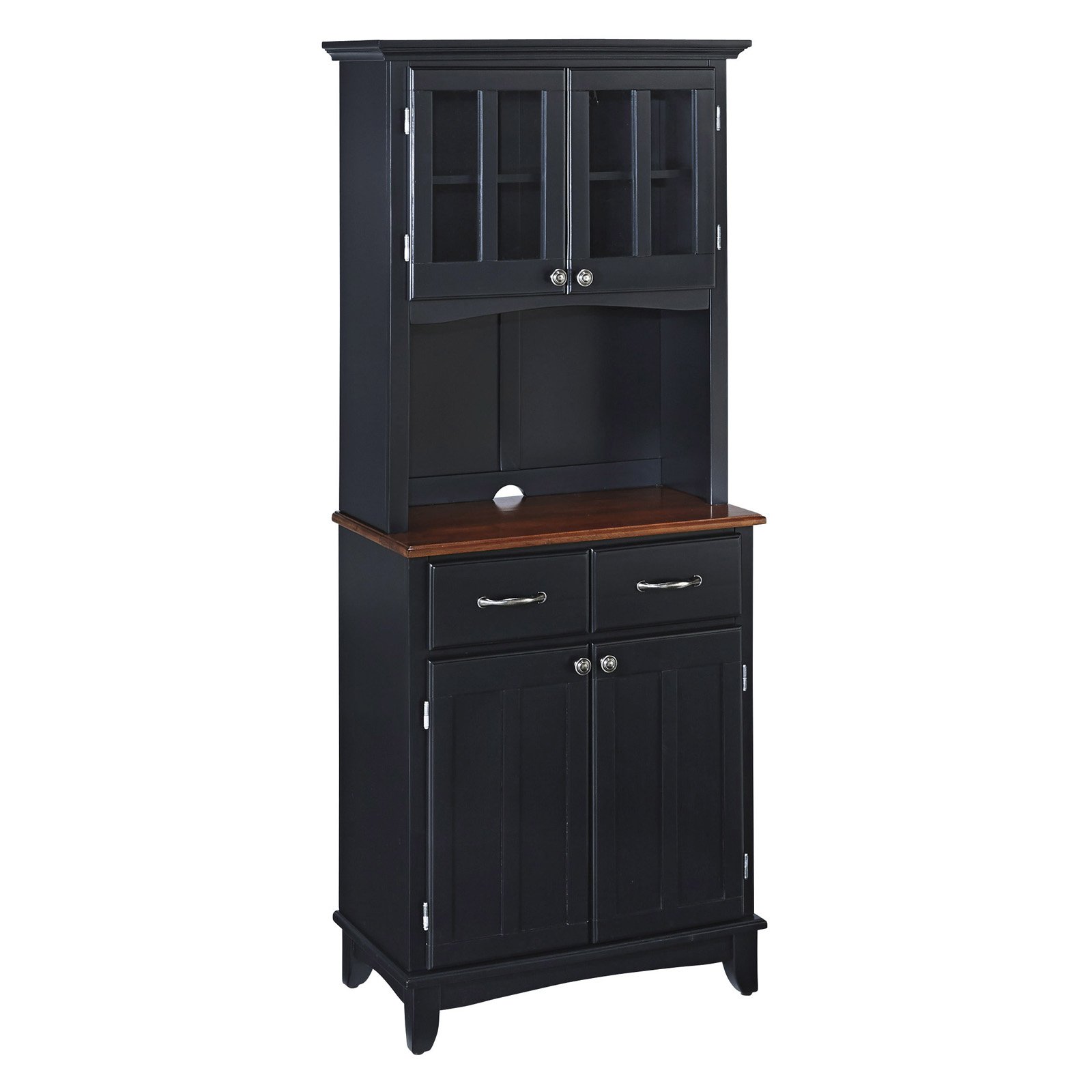 Home Styles Small Wood Bakers Rack with Two Door Hutch