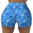 thumbnail image 2 of Balery Cute Shark Pantalones cortos de entrenamiento estampados para mujer, sin costuras, ajustados, para gimnasio, yoga, correr, deportes, ejercicio activo, fitness.-XX-Large, 2 of 8