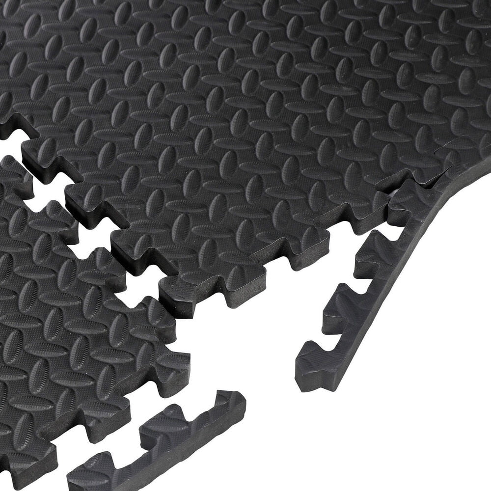 48pcsBlack Puzzle Exercise Mat w/ EVA Foam Gymnastics Gym Protective Floor Mat