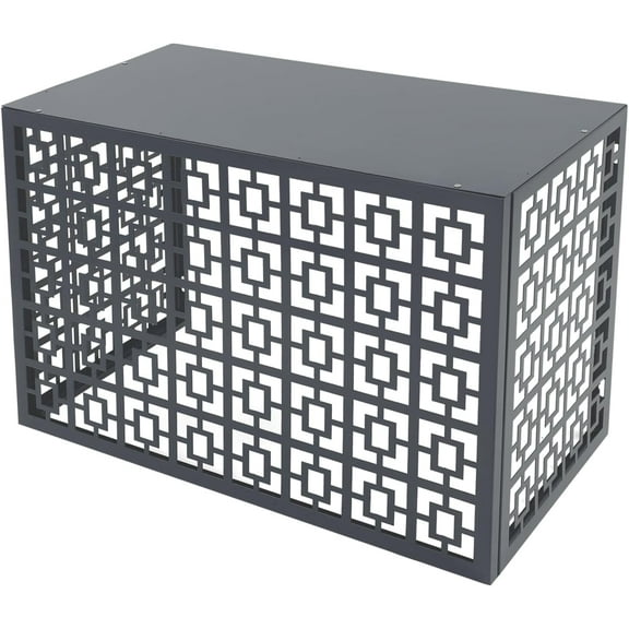 Air Conditioner Fence for Outside, 18" W x 28" H Outdoor Privacy Screens, AC Fence for Outside Unit, Metal Fence Panels, AC Unit fence Trash Can Fence Pool Equipment Enclosure (Grey)