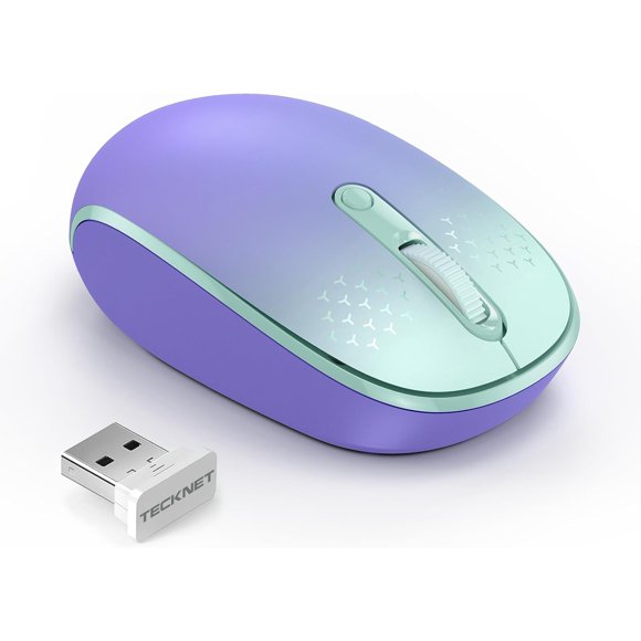 ERDS-Wireless Mouse, 2.4G Quiet Computer Mouse with USB Receiver, 4 Buttons Portable Cordless Mice for Chromebook, Laptop, PC, Mac, 800/1200/1600 DPI