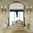 thumbnail image 5 of BEAUTYPEAK 40"x28" Arched Bathroom Mirror Vintage Vanity Mirror Wall-Mounted, Antique Bronze, 5 of 7
