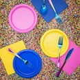 thumbnail image 5 of Way To Celebrate Rectangular Multicolor Prismatic Dots Foil Table Cover, 54" x 84", 5 of 7