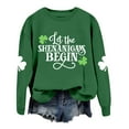 thumbnail image 4 of St Patricks Day Womens Crewneck Sweatshirt Letter Print Shirt Clover Shamrock Graphic Long Sleeve Pullover Tops Irish Tshirt Green M, 4 of 4