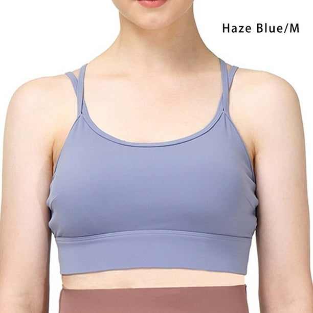 2-pack cotton push-up bras - White/Pigeon blue - Ladies