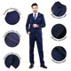 thumbnail image 4 of MY'S Conjunto de Traje de 3 Piezas para Hombre con Corbata, Chaleco y Pantalones de Chaqueta Ajustada con un botón, Chaleco y Pantalones para Fiesta, Boda, Baile de Graduación, Borgoña, XL, 4 of 5