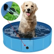 Pet Bath Tub 32x12 Inch for Small Medium Large Dogs, Collapsible Outdoor PVC Kiddie Pool, Portable Swimming Bathing Tub for Dogs Cats and Kids