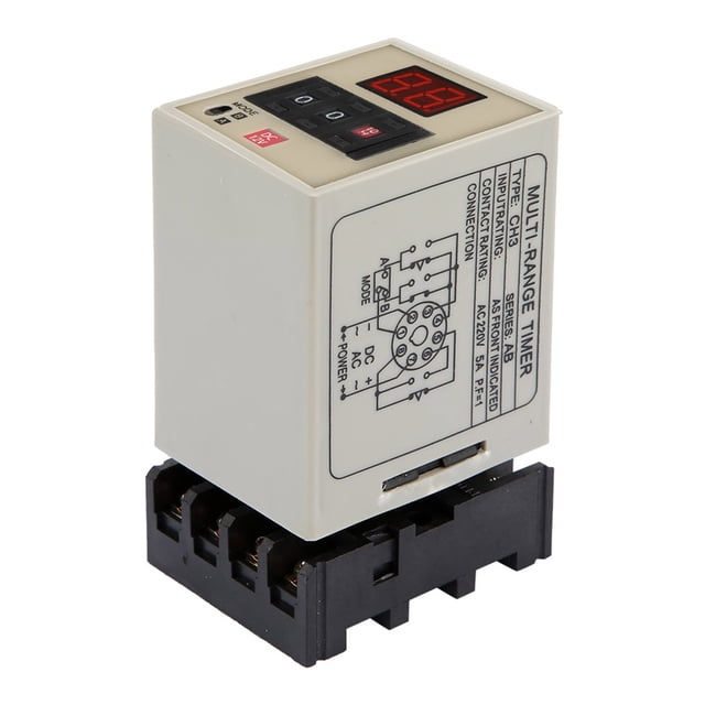 AH3 DM Dual Mode Delay Timer Relay 0.01S-99H 12/24/110/220/380V LED Display for Automatic Control Communication Automated Circuit