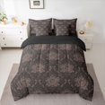 thumbnail image 2 of Feelyou Boho Mandala Damask Comforter Set 7pcs, Flower Bowknot Women Queen Bedding Sets, 2 of 8