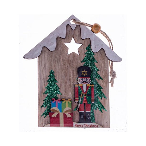 Producción mecánica, ornamento para árbol de Navidad pintado de madera, manualidades de madera Diy, decoración para el hogar, Navidad