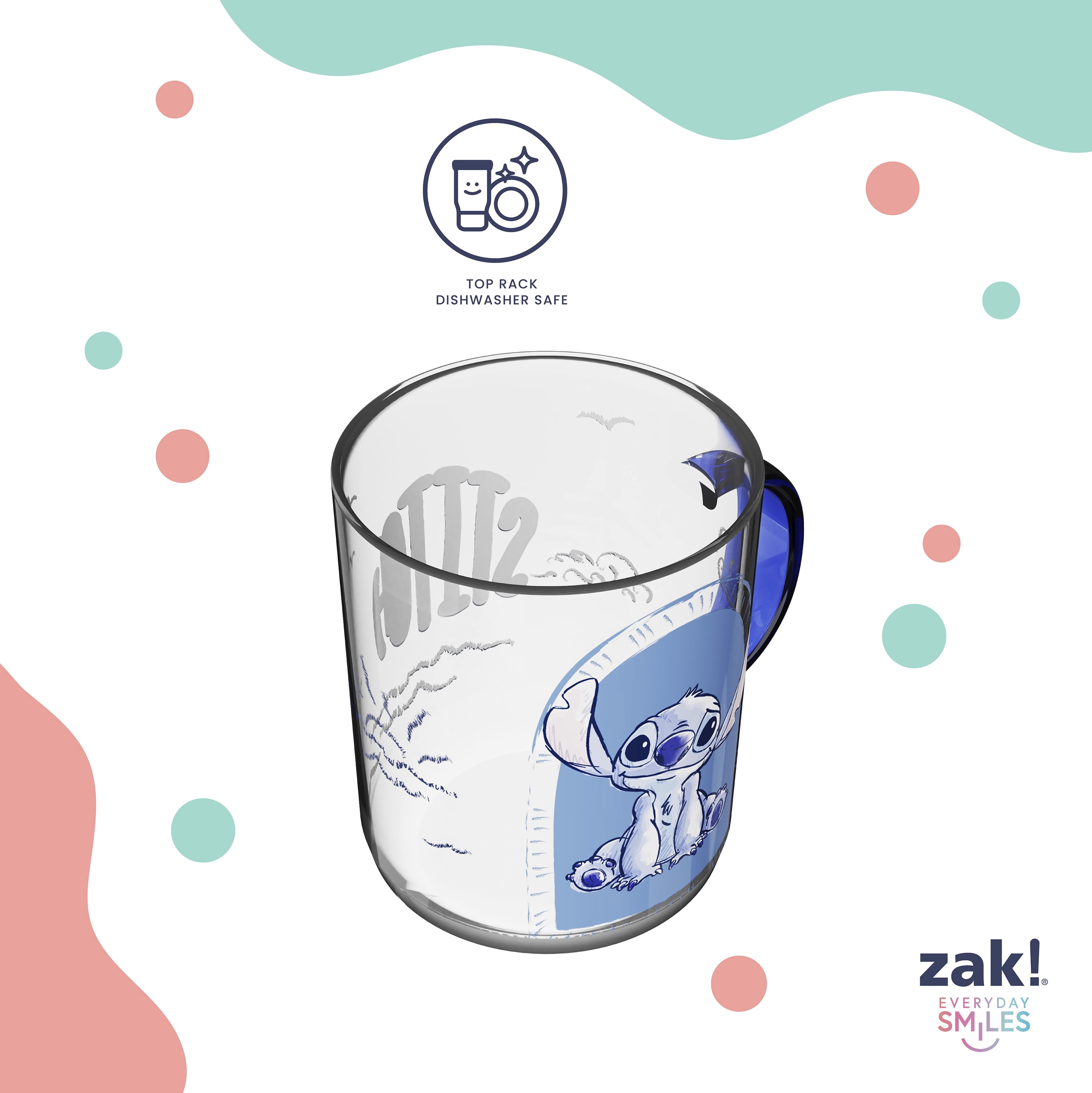 Zak Designs Stitch Kaya 14.5oz Glass Mug With Colored Handle
