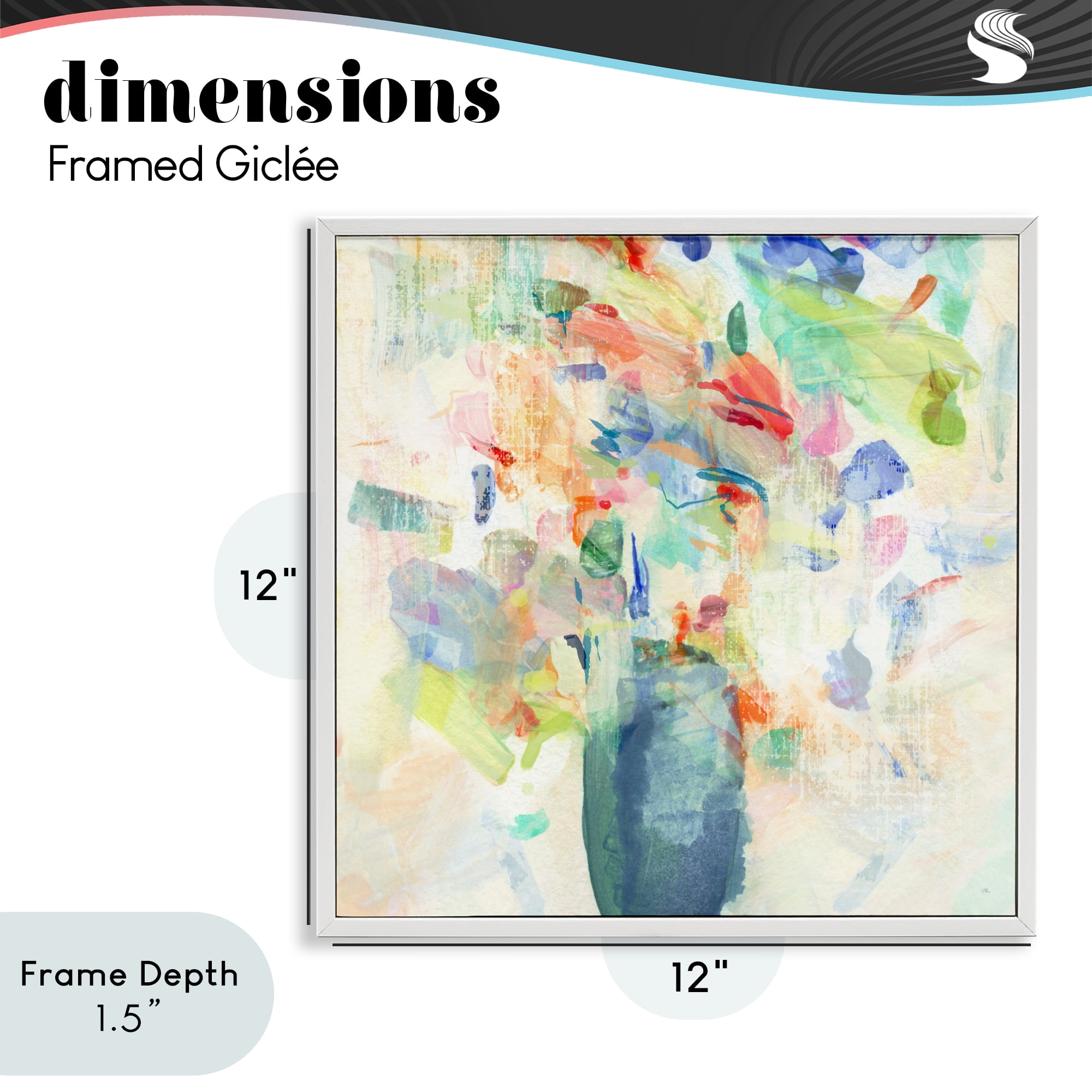 Stupell Industries Summer Flowers Brushstrokes White Framed Giclee Art, design by Susan Jill