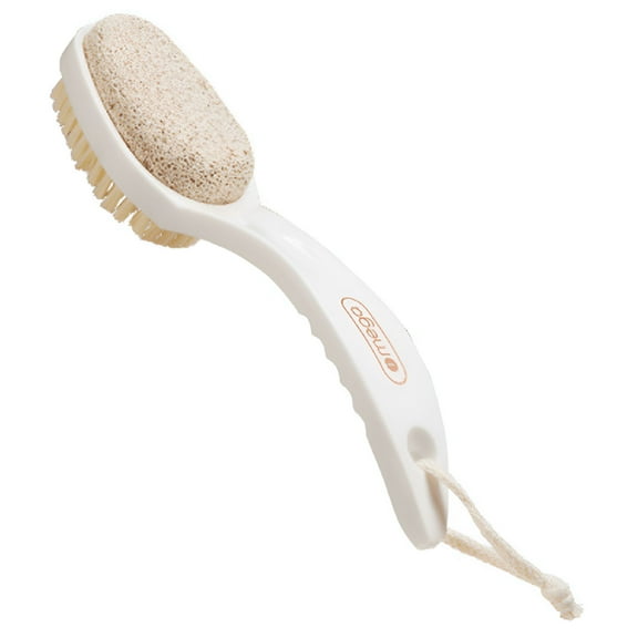 ACDANC Pumice Stone for Feet & Foot Brush with Handle 2-in-1 Double-Sided Pumice Foot File with Brush