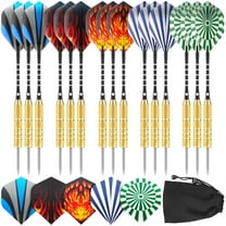 Aokur 15 Packs Steel Tip Darts 18 Grams, Aluminum Shafts and Brass Barrels for Rec Room, Man Cave, Bar and Game Room