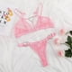 thumbnail image 2 of Sujetador de lencería Sexy para mujer, ropa interior, patrón de amor, encaje, lencería erótica para mujer, sujetador + pijama de Tanga, conjunto de ropa interior transparente Tan Jianjun unisex, 2 of 2