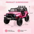 thumbnail image 4 of Yiwa 24V 2-Seater Ride On Truck for Kids, 2WD/4WD Switch, Battery Powered Car with Remote, Spring Suspension, MP3, Trunk, LED Lights, 4 of 7