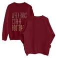 thumbnail image 5 of Holzkary Women's Football Game Day Sweatshirt Graphic Print Sunday Long Sleeve Crewneck Fall Pullover Graphic Print Oversized Crewneck Sweatshirts Long Sleeve Pullover for Gameday Hoodies Wine M, 5 of 5
