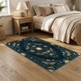 thumbnail image 2 of ODIKA 5'x7' Washable Area Rug Non-Slip, Low Pile, Stain Resistant Boho Moth Design With Celestial Botanical Symmetry Witchy Floral Refined for Guest Room, Lounge, Apartment, 2 of 7