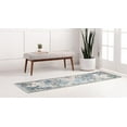 thumbnail image 3 of Rugs.com Fleur Collection Rug – 10 Ft Runner Blue Medium-Pile Rug Perfect For Hallways, Entryways, 3 of 9