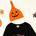 thumbnail image 6 of HCNTES Baby Boy Clothes Newborn Halloween Onesie Baby My 1st Halloween Bat Costumes Infant Pumpkin Pants Set Baby Boys' Clothing Sets, 6 of 7
