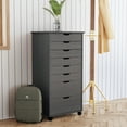 thumbnail image 5 of Linon Ansley 8-Drawer Rolling Storage Cart, Gray, 5 of 18