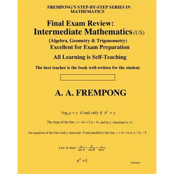 Pre-Owned Final Exam Review: Intermediate Mathematics (Us): (Algebra, Geometry & Trigonometry)