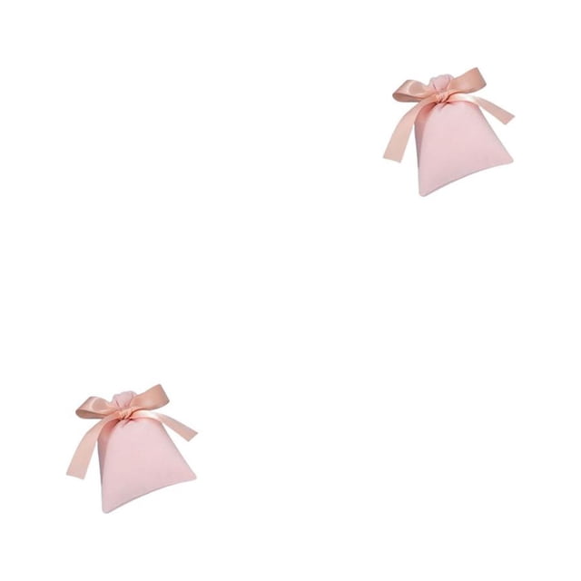 Destyer Bag Bowknot Pouches Drawstring Packaging Organizer Storage Earrings Gift Light Pink 7*9cm 2Set