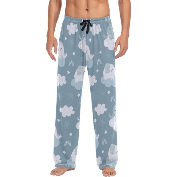 GZHJMY Elephant Pajama Pants for Men, Lounge Pants Lightweight Men Pajama Bottoms with Drawstring Pockets, Christmas New Year Birthday Gifts, XX-Large