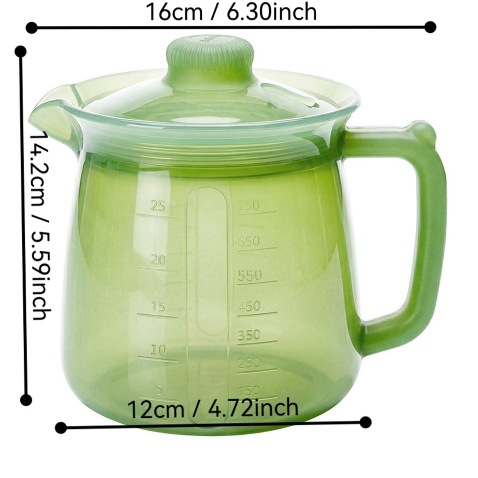 Silicone Microwave Pitcher Measuring Cup, Unbreakable Coffee Carafe & Milk Warmer Pot with Lid, Food Grade Heat Resistant (-40°F to 446°F)