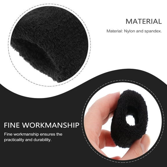 CRILSTYLEO 12Pcs Black Elastic Hair Tie Thickened Seamless Hair Rope Chic Ponytail Holder for Decor