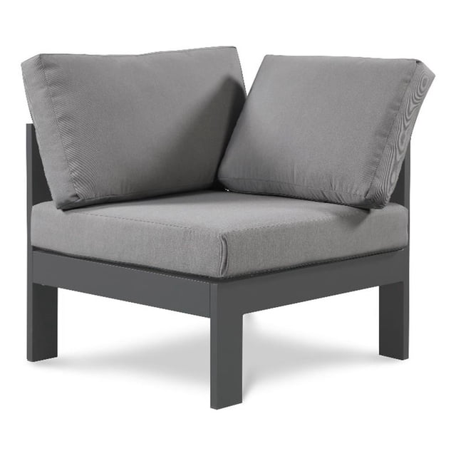 Meridian Furniture Nizuc Fauteuil d'Angle de Patio Extérieur Gris