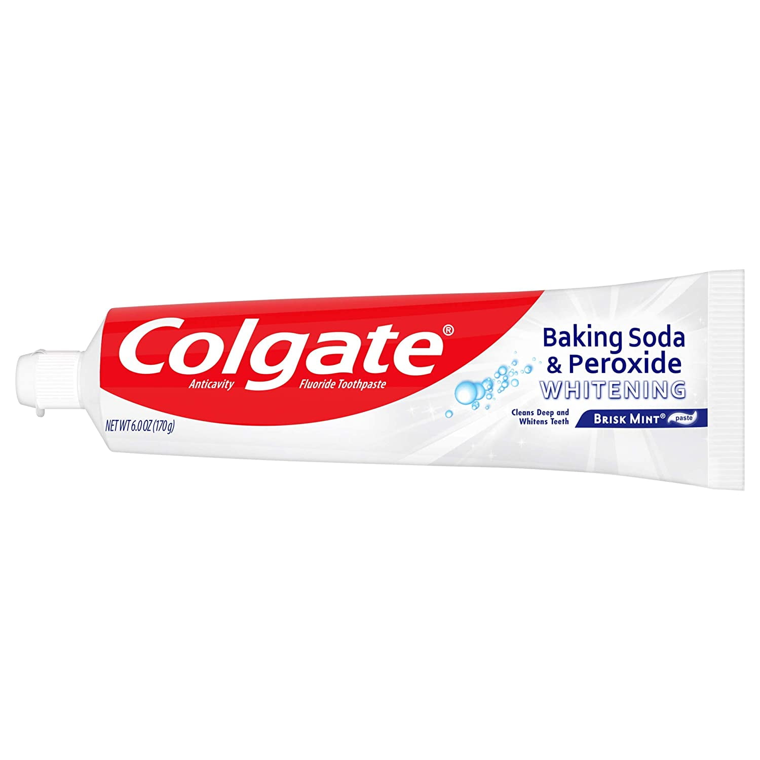 Colgate Baking Soda & Peroxide Whitening Toothpaste, Brisk Mint 6 oz (Pack of 4)