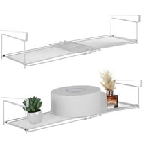 2 PCS Stackable Under Shelf Storage Baskets, 14.6-23.6 in Expandable Cabinet Hanging Baskets, Adjustable Metal Under Cabinet Organizers for Kitchen Pantry Closet Bathroom