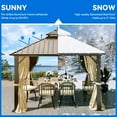 thumbnail image 2 of Dextrus 10x10ft Double Roof Hardtop Gazebo with Netting and Curtains, Outdoor Heavy Duty Galvanized Steel Combined of Vertical Stripes Roof,Ideal for Patio, Backyard, Deck, Lawns-Bronze, 2 of 5