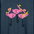 thumbnail image 3 of Instant Message - Three Flamingos Drinking - Women's Lightweight French Terry Long Sleeve Shirt, 3 of 6