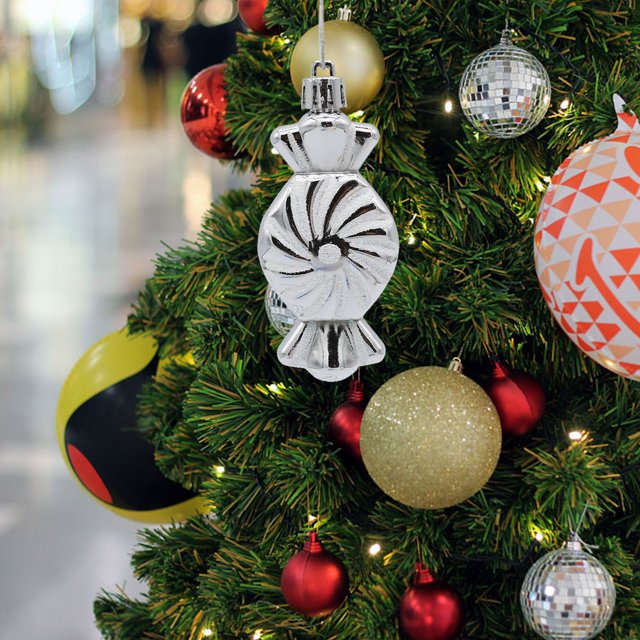 LSLJS Christmas Decoration Supplies, Christmas Tree Decoration Thread Candy Christmas Decoration Pendant Christmas Ball Painted Christmas Gift, Christmas Decorations