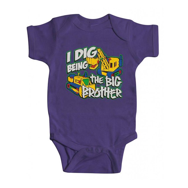 Toddler "I Dig Being the Big Brother" Bodysuit - Purple - 6 Months