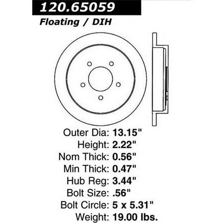 StopTech 127.65059L StopTech Sport Rotors; Drilled And Slotted; Rear Left;13.15 in. Dia.; 2.19 in. Height;