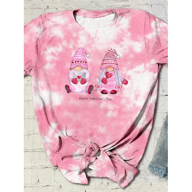 Camiseta Con Estampado De Gnomo Teñido Anudado A La Moda Likrtyny Arte Deco