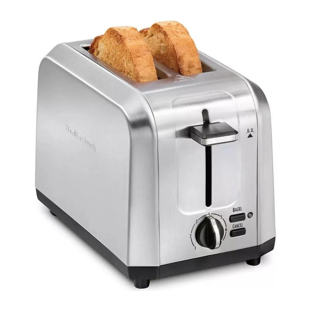 Tostador Hamilton Beach 2 Rebanadas Acero Inoxidable | Tostadora Función Bagel 7 Tonos Apagado Automático (Reacondicionado)
