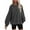 Dark Gray-01, variant on STETMN Plus Size Drop Shoulder Sweatshirts for Women Fall Lantern Sleeve Side Slit Comfy Pullover Top