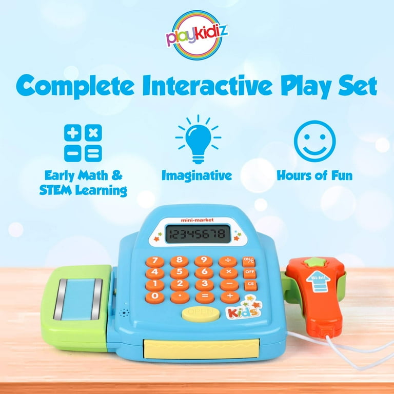 Playkidz Interactive Toy Cash Register for Kids Sounds Early