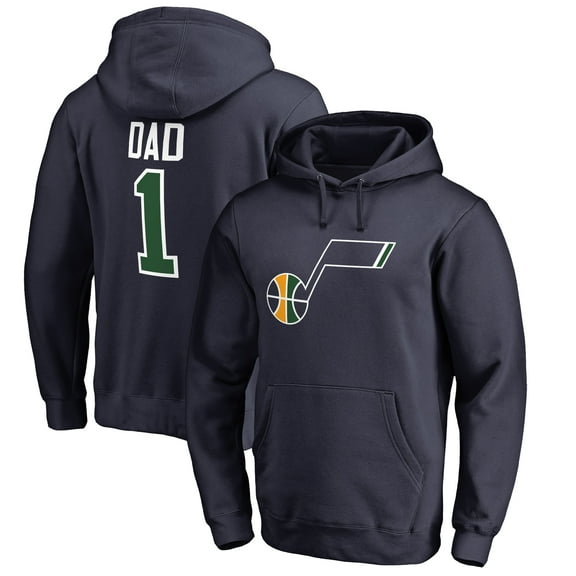 Men's Navy Utah Jazz #1 Dad Pullover Hoodie