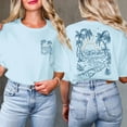 thumbnail image 2 of XIAOCHA Womens Tree Beach Graphic T Shirt Short Sleeve Front Back Print Casual Tops, 2 of 4