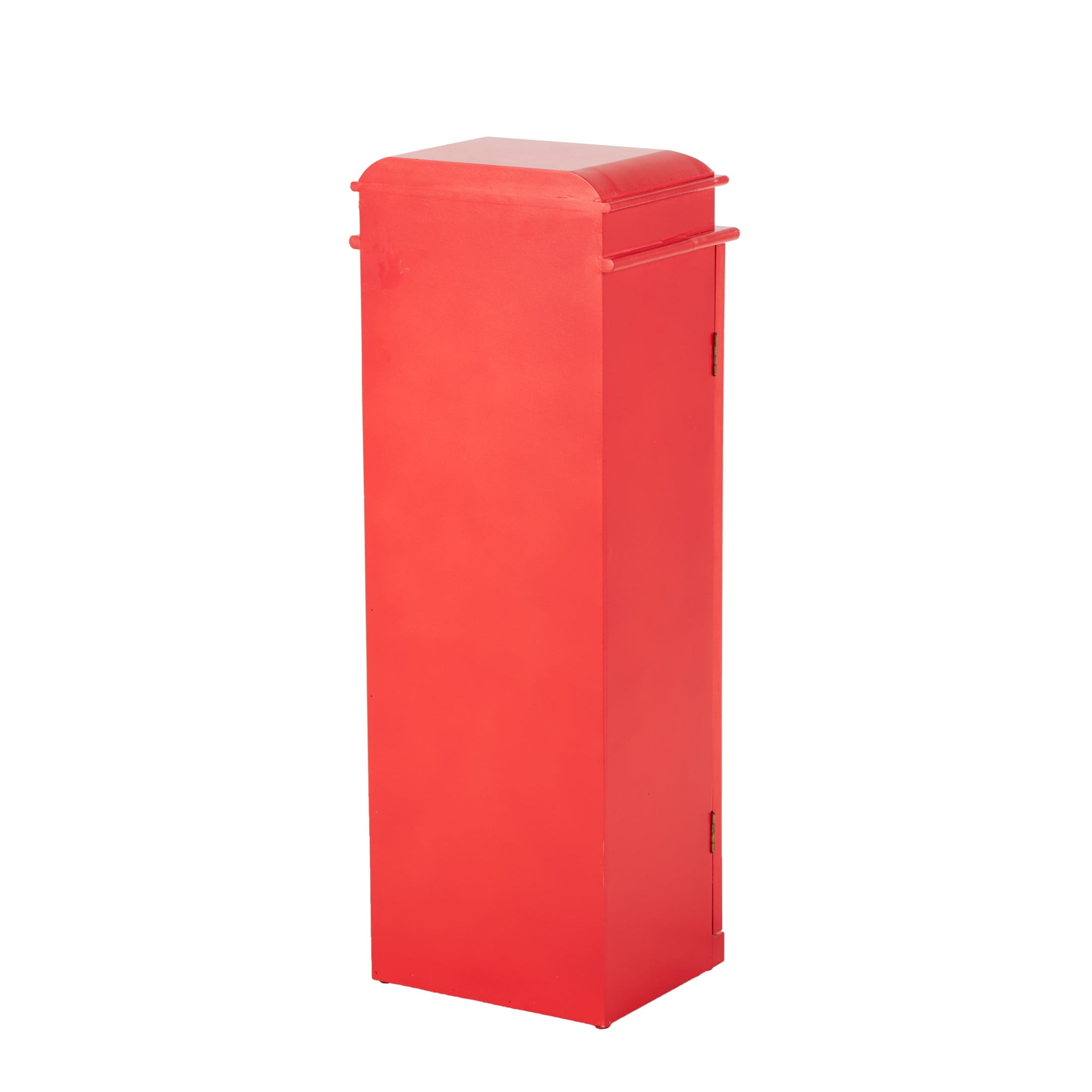 DecMode 11" x 30" Red Wooden Telephone Vintage London Booth 3 Shelf Storage Unit, 1-Piece