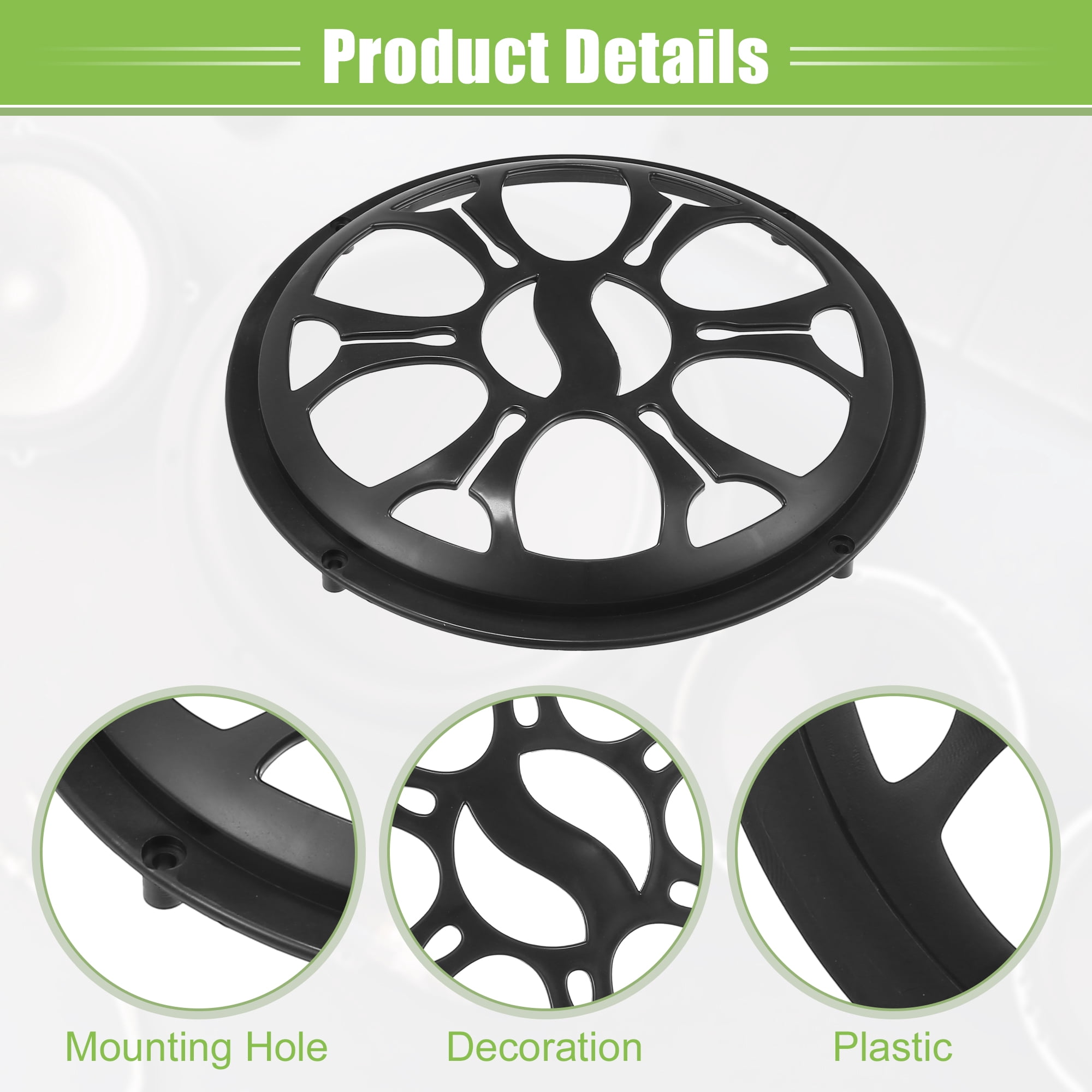 Unique Bargains Car Speaker Grills Cover Subwoofer Guard Protector - Pack of 4 Black 8"
