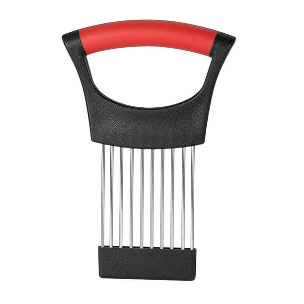 Soporte para cebolla para rebanar, picador manual, multifuncional, agarre cómodo, para tomates Negro y rojo